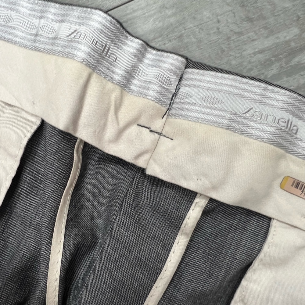 Zanella Solid Grey Sharkskin Devon Fit Dress Pant… - image 5